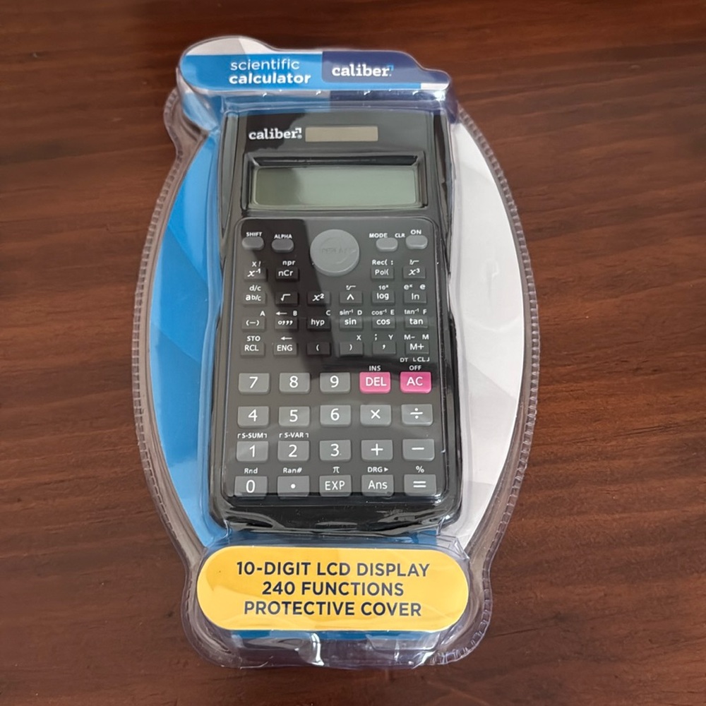 Black Scientific Calculator with 10-digit LCD Display